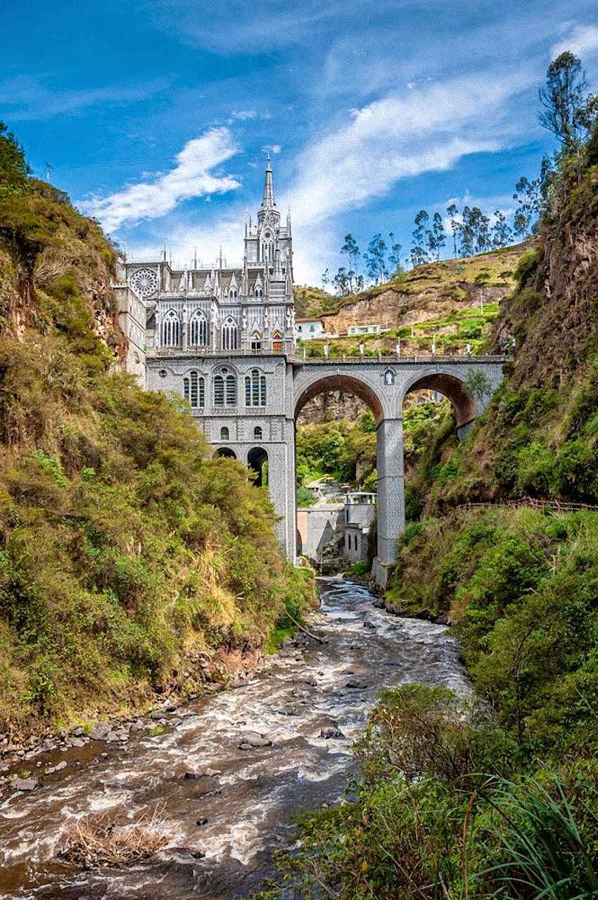 O santuário de Nossa Senhora de Las Lajas, em Ipiales, Colômbia