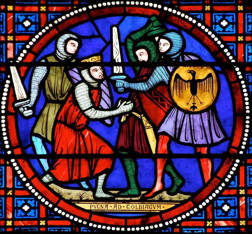 A battalha de Tolbiac Vitral da catedral de Laon