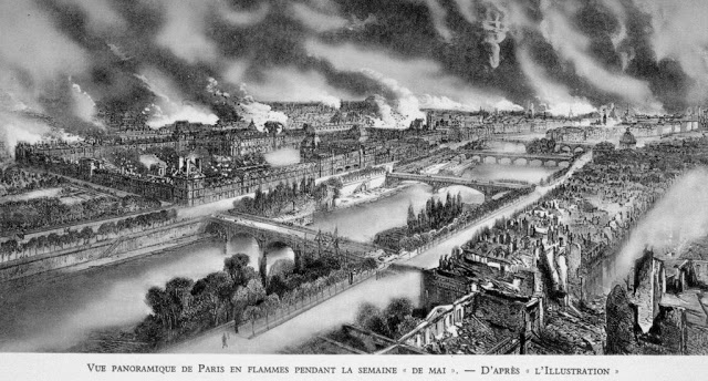 Panorama dos incêndios comunistas durante a Comuna de Paris, 1871